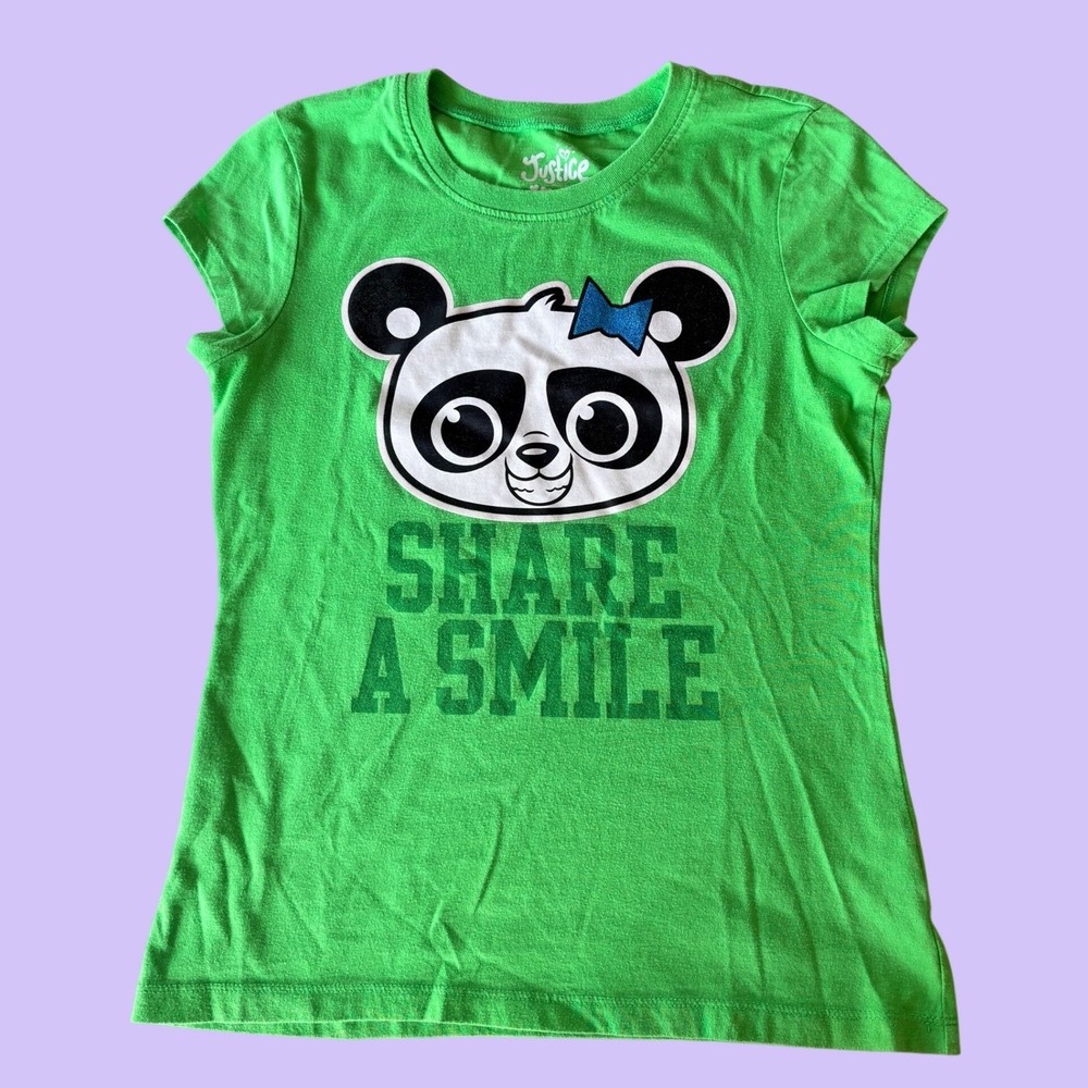 Y2K Justice Panda Share A Smile Graphic T-Shirt Baby Tee Scene #18